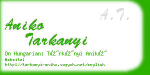 aniko tarkanyi business card